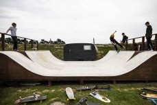 Luke Rogers skates during the 2020 New Zealand Scholastics Surfing Championship held at a surf break near Kaikoura, New Zealand. Photo: Derek Morrison