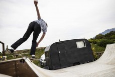 Bailey Pearce skates during the 2020 New Zealand Scholastics Surfing Championship held at a surf break near Kaikoura, New Zealand. Photo: Derek Morrison