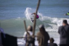 Jack Hinton, of Mount Maunganui, in action during the 2020 New Zealand Scholastics Surfing Championship held at a surf break near Kaikoura, New Zealand. Photo: Derek Morrison