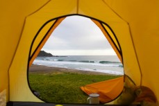Camping near Whananaki on the Tutukaka Coast, Northland, New Zealand.
