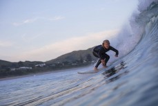 Keo Morrison makes the most of a session at a beachbreak near Gisborne, Eastland, New Zealand.
