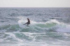 Anna Brock surf training at dawn at Mount Maunganui, Bay of Plenty, New Zealand. Photo: Derek Morrison