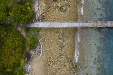 The jetty during a visit to the Forrest family bach at Yncyca Bay, Pelorus Sound, Marlborough, New Zealand.