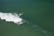 Davy Wooffindin takes the high lineduring the Otago Surf Champs held at Blackhead, Dunedin, New Zealand.Credit: www.boxoflight.com/Derek Morrison