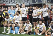 Aaron Smith plays his 154th game for the Highlanders and receives the Claymore for the record after the Highlanders v Hurricanes, Super Rugby Aotearoa. Forsyth Barr Stadium, Dunedin, New Zealand. Friday March 26, 2021. © Copyright photo: Derek Morrison / 