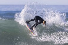 Tyler Perry freesurfing at a surf break near Kaikoura, New Zealand. Photo: Derek Morrison