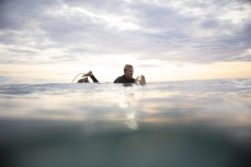 Levi Stewart unwinds duiring a session at a surf break near Kaikoura, New Zealand. Photo: Derek Morrison