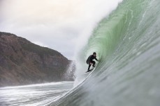 Jonas Tawharu gets barrelled during a fun east swell at Aramoana, Dunedin, New Zealand.