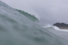 Empty wave during a fun east swell at Aramoana, Dunedin, New Zealand.