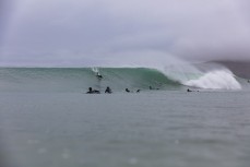 The lineup during a fun east swell at Aramoana, Dunedin, New Zealand.
