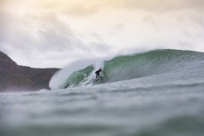 Jonas Tawharu stalls during a fun east swell at Aramoana, Dunedin, New Zealand.