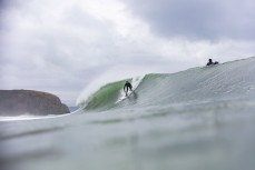 Luke Murphy finds a clean wave during a fun east swell at Aramoana, Dunedin, New Zealand.