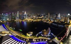 Cityscapes along the Singapore River from Marina Bay Sans, Singapore.