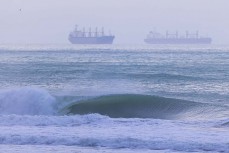 Ships wait on the tide during a winter session on the North Coast, Dunedin, New Zealand.Credit: www.boxoflight.com/Derek Morrison