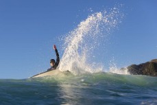 Hayley Pascoe takes a break from baby duties to light up Blackhead, Dunedin, New Zealand.