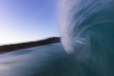 Clean waves during a winter session at Blackhead, Dunedin, New Zealand.