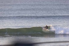 Rewa Morrison rides a wave at St Clair, Dunedin, New Zealand.
Credit: www.boxoflight.com/Derek Morrison