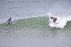 Rewa Morrison battles the wind at St Clair, Dunedin, New Zealand.
Credit: www.boxoflight.com/Derek Morrison