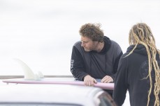 Dane Robertson checks out a new Seer Surfcraft board design at St Clair, Dunedin, New Zealand.
Credit: www.boxoflight.com/Derek Morrison