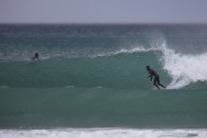 Lewis Murphy enjoying grom waves at Blackhead, Dunedin, New Zealand.