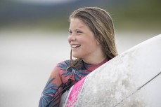 Rewa Morrison with a graze to her head after a surf at Blackhead, Dunedin, New Zealand.Credit: www.boxoflight.com/Derek Morrison