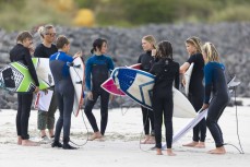 The Otago Surf Academy with their coach Tash at Blackhead, Dunedin, New Zealand.Credit: www.boxoflight.com/Derek Morrison
