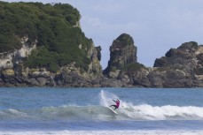 Levi Stewart during Day 2 at the 2022 New Zealand Surfing Championships held at Tauranga Bay, Westport, New Zealand.