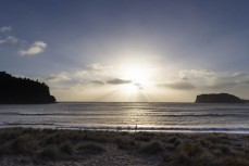 Dawn on Day 2 at the Billabong Grom Series surfing contest held at Whangamata, Coromandel, New Zealand.