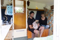 Jamie Civil and partner Courtney camping with their baby girl Lenni at PK Bay, Catlins, New Zealand.Credit: www.boxoflight.com/Derek Morrison