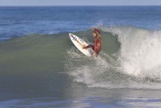 Natasha Gouldsbury at a surf break near Kaikoura, New Zealand. Photo: Derek Morrison