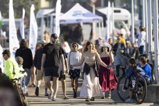 Summery easter buzz during the 2022 South Island Surfing Championships held at St Clair, Dunedin, New Zealand. April 15-18, 2022. Photo: Derek Morrison