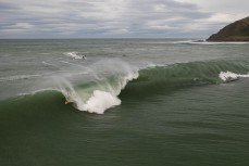 at a remote beachbreak in the Catlins, New Zealand. Photo: Derek Morrison