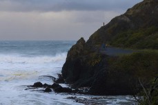 Winter explorers at Second Beach, Dunedin, New Zealand.Credit: Derek Morrison