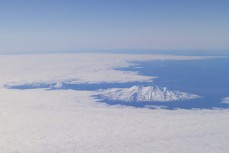 Mt Tongariro, Mt Ngauruhoe and Mt Ruapehu from 10,000m, Central Plateau, New Zealand.Credit: Derek Morrison