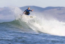 Alexis Owen tears a wave up on a fun autumn day at Blackhead, Dunedin, New Zealand.Photo: Derek Morrison