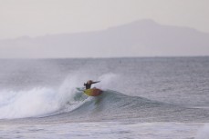 Keo Morrison enjoying a fun swell at a break along the South Coast, Dunedin, New Zealand.Photo: Derek Morrison