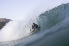 Jimi Crooks on form during a fun evening session in winter at Blackhead, Dunedin, New Zealand.Credit: Derek Morrison