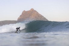 Whitney Steidl making the most of a fun evening session in winter at Blackhead, Dunedin, New Zealand.Credit: Derek Morrison