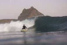 Jimi Crooks on form during a fun evening session in winter at Blackhead, Dunedin, New Zealand.Credit: Derek Morrison
