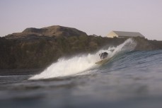 Freestyle motocross professional Jesse Dobias surfing during a fun evening session in winter at Blackhead, Dunedin, New Zealand.
Credit: Derek Morrison