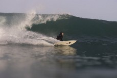 Jimi Crooks during a fun evening session in winter at Blackhead, Dunedin, New Zealand.Credit: Derek Morrison