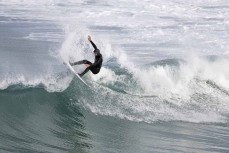 Josh Thickpenny makes the most of a fun winter session at Blackhead, Dunedin, New Zealand.Photo: Derek Morrison