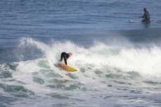 Keo Morrison enjoys a right during a fun winter session at Blackhead, Dunedin, New Zealand.Photo: Derek Morrison