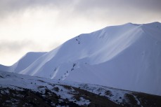 Beautiful untracked peaks near Cardrona Valley, New Zealand.