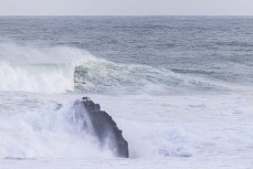 Stormy surf conditions at St Clair, Dunedin, New Zealand.