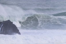 Stormy surf conditions at St Clair, Dunedin, New Zealand.