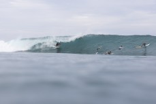 Brett Wood gets barreled at Macaronis during a September swell at Maccas in the Mentawais Island chain, Western Sumatra, Indonesia.