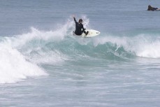 Lyndon Fairbairn rides a twinfin at Blackhead, Dunedin, New Zealand.
Credit: Derek Morrison