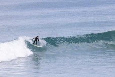 Taya Morrison in fun waves at Blackhead, Dunedin, New Zealand.
Credit: Derek Morrison