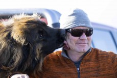 Graham Carse with his dog Zak at St Clair, Dunedin, New Zealand.